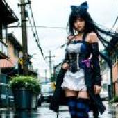 Computer desktop， live version， Stocking， hanging stick angel， panty & stocking with garterbelt， Gothic Kim Homla and anime girl