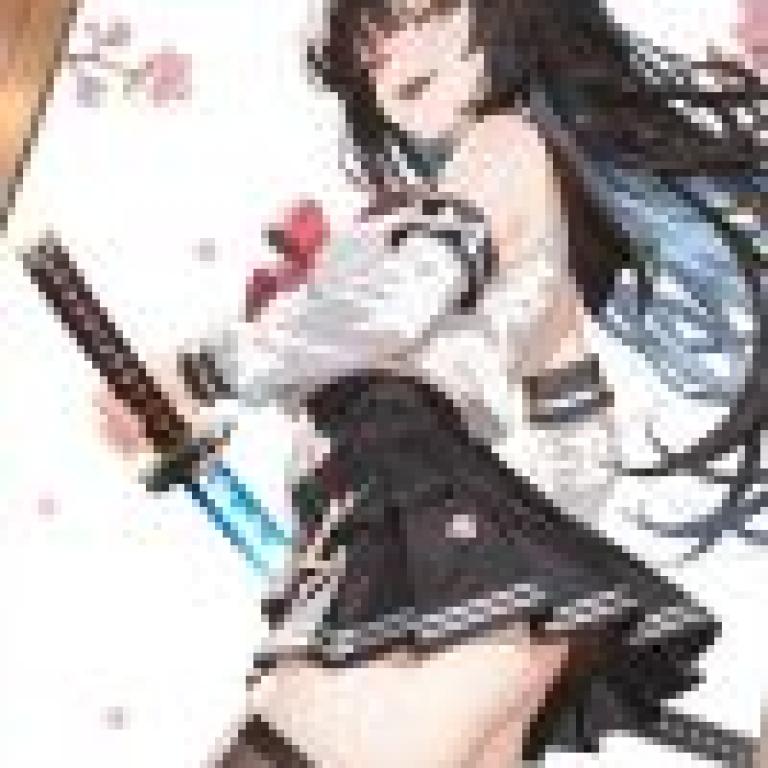 girls，Anime cat woman with sword.