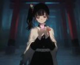 Tsuyuri Kanao，A girl holding something with the word love on it.