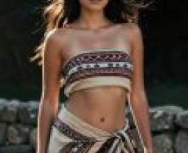 Beautiful Historical Shadows，A lady wearing bikini and the top.