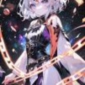 TA，Anime character in black and white dress with chains.