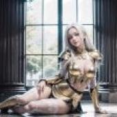 Sexy Western ancient palace female knight， lady in front of the window， classical style