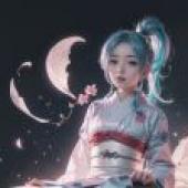 幽遊白書，牡丹，花瓣獨奏 - 櫻花牡丹，和服下，花瓣飄舞，牡丹女孩獨奏。
