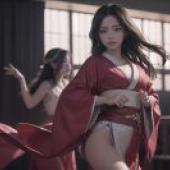 Kimono Dance -Fengya Symphony Tablecloth Free Download