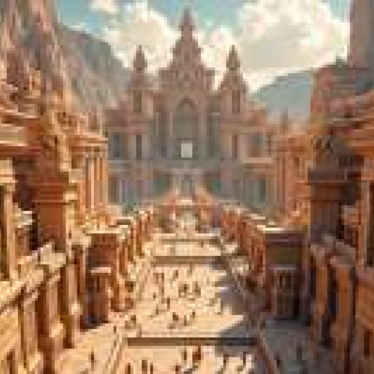 Atlantis illusion，The outside of a palace is shown in this illustration.