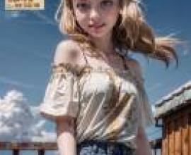 手機桌布，Sakura Nene 桜 ねね， New Game，寫實，一個穿著白襯衫和藍色牛仔褲的女孩。
