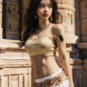 Egyptian Goddess，Indian girl posing for photo.