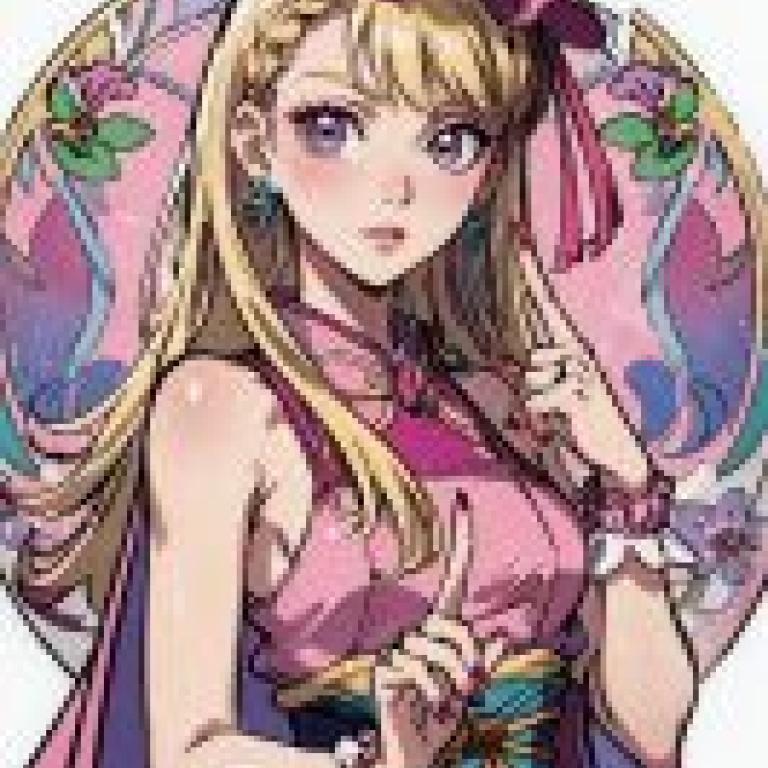 saint flying feather butterfly angel Pretty Cure，戴著粉紅色蝴蝶結、穿著粉紅色長袍的女孩。