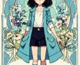 Liko，Pokemon，一個穿著藍色外套和短褲的女孩。
