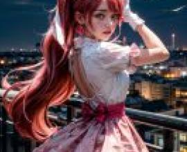 光之美少女：食尚甜心，Cure Whip KiraKira Pretty Cure A La Mode，一位戴著兔耳朵的女孩舉起雙手。