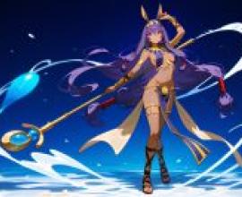 nitocris，fate，Girl holding a wand.