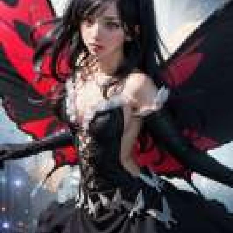 黑雪姬 Accel World 加速世界，女孩身上有黑色和紅色的翅膀。