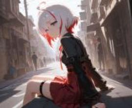 白星公主尼利多，一個女孩坐在地上。