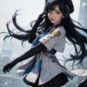 Pela Honkai Star Rail，動畫女孩頭戴魚缸頭盔站在海洋中。