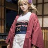 手機桌布，Mashiro (真白) ，ムシブギョー，蟲奉行，寫實，身穿和服的女孩。