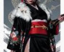 kimono，A girl with sword in her hand.