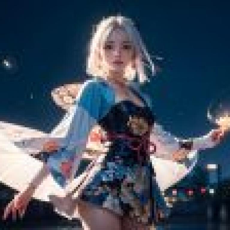 電腦桌布，神里綾華，Kamisato Ayaka，原神，Genshin，真人版，燦爛煙火漢服夜