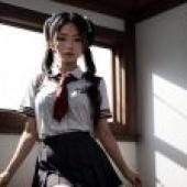 校園風日系少女 - du Qiong免費桌布下載