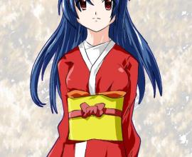 [小時候][塗鴉]紅色和服