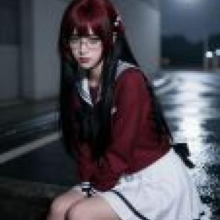 Street Girl Style Test，Red head girl.