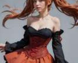 Natalie，Epic Battle Fantasy，The woman has long hair.