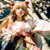 Computer wallpaper， real life， Kurusikawa Himeko， Kannazuki Miko， Sakura Hanfu Bath