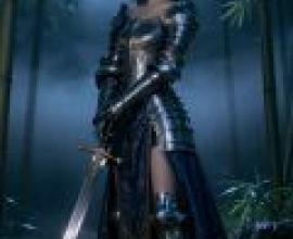 Endless battles，Girl in armor holding a sword.