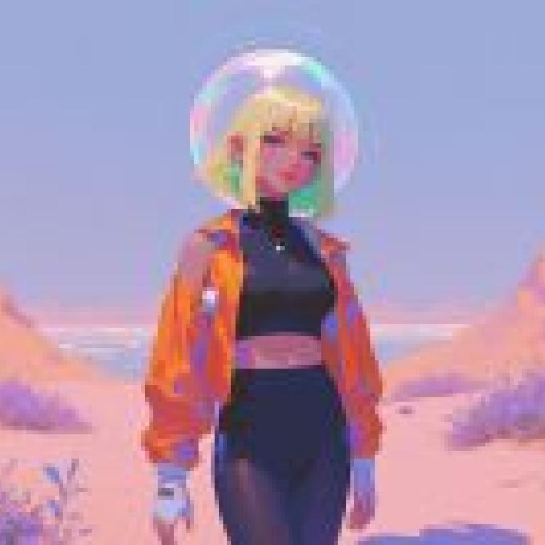 科技與世界末日：一個女孩穿著橘色外套。