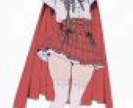 girls，Girl in red cape and skirt.