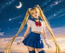 美少女戰士，一個女孩穿著白襯衫。