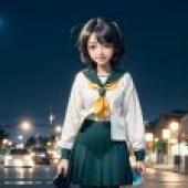 Computer wallpaper， live version， Mai Tina Hiiragi， dreaming of becoming a magical girl， beautiful high school dream: realistic anime 3D style school uniform fashion