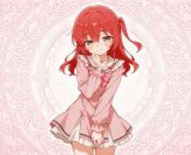 kita，一個穿著粉紅色衣服，頭髮上戴著蝴蝶結的女孩。