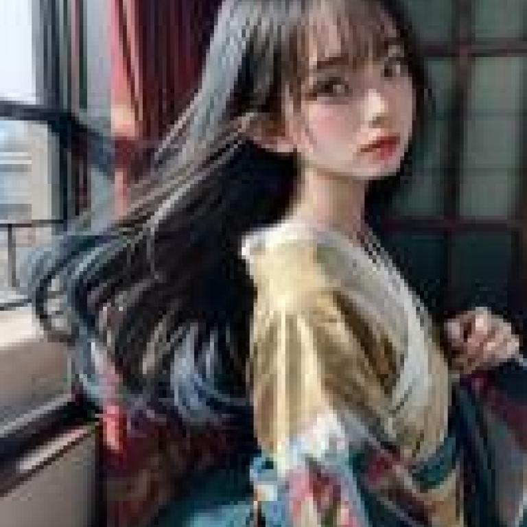 手機桌布，Mizuno Mana (水野舞菜)，寫實，一個穿著和服的女孩站在窗前。