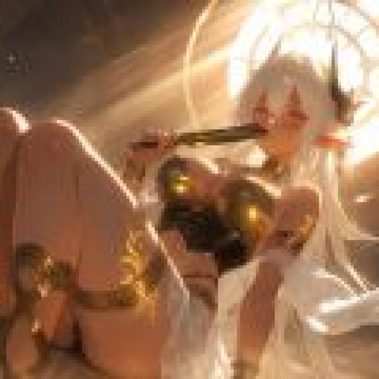 Desert mirage，A woman holding a sword.