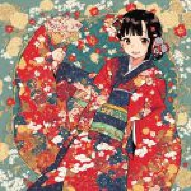 girls，Japanese girl is holding flowers.