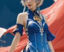 Ganyu，Genshin Impact，Blue dress on a girl with long hair.