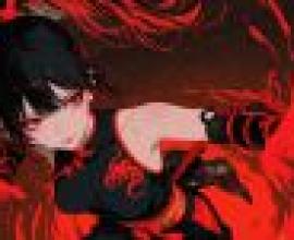 girls，Anime character in red and black.
