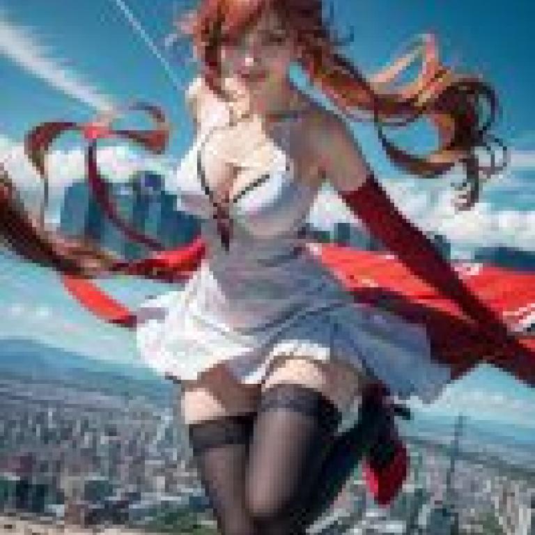 昌利，呼嘯海嘯中的融合自然共振器，建築物側面的紅髮女孩。