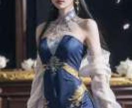 Li Muwan，A woman in blue dress.