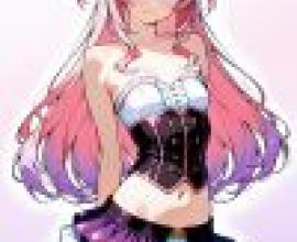 Dynamic outfits，Cat girl standing with pink ears.