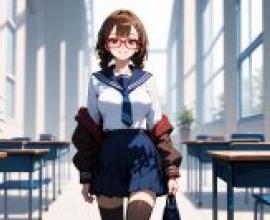 Misaki Sakimiya Anilist，穿著校服的女孩。