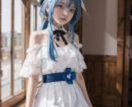 Griseo，Honka，窗台上藍頭髮的女孩。