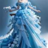 JAY BLUE 花朵連身裙，藍色花朵連身裙。