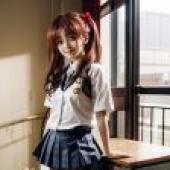 computer wallpaper， Kuroko Shirai， scientific railgun， real people， surrealism in campus scenery
