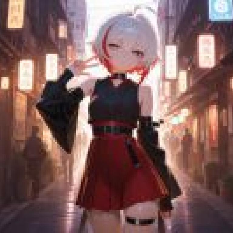 Princess White Star Nelido，A girl wearing a black and red dress.