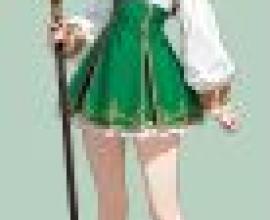 Magic Memories，A cartoon girl with green hair and green high heels.