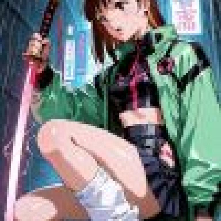 戰鬥少女，一個持劍護膝的少女。