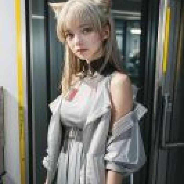 Perica Arknights，A woman with cat ears and a long sleeved shirt.