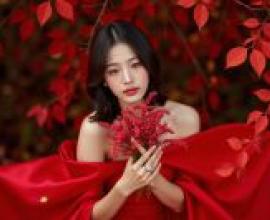 紅色夢，身穿紅色連身裙的女子。