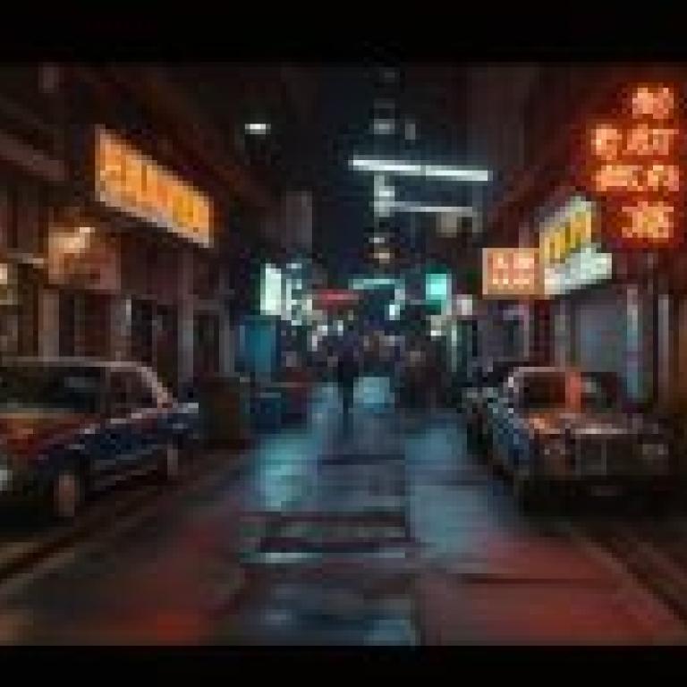 Fantasy Night StreetThe neon lights are on.